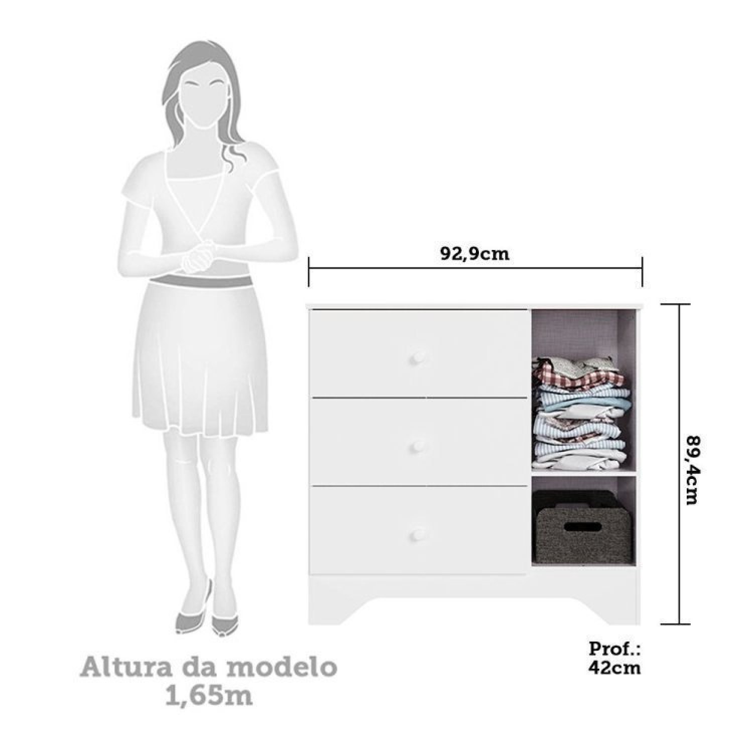 Quarto de Bebê Cômoda com Janelas Losango e Berço Americano Ayla Espresso Móveis - 3