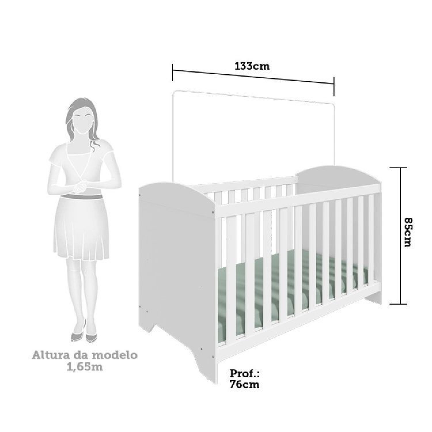 Quarto de Bebê Cômoda com Janelas Losango e Berço Americano Ayla Espresso Móveis - 2