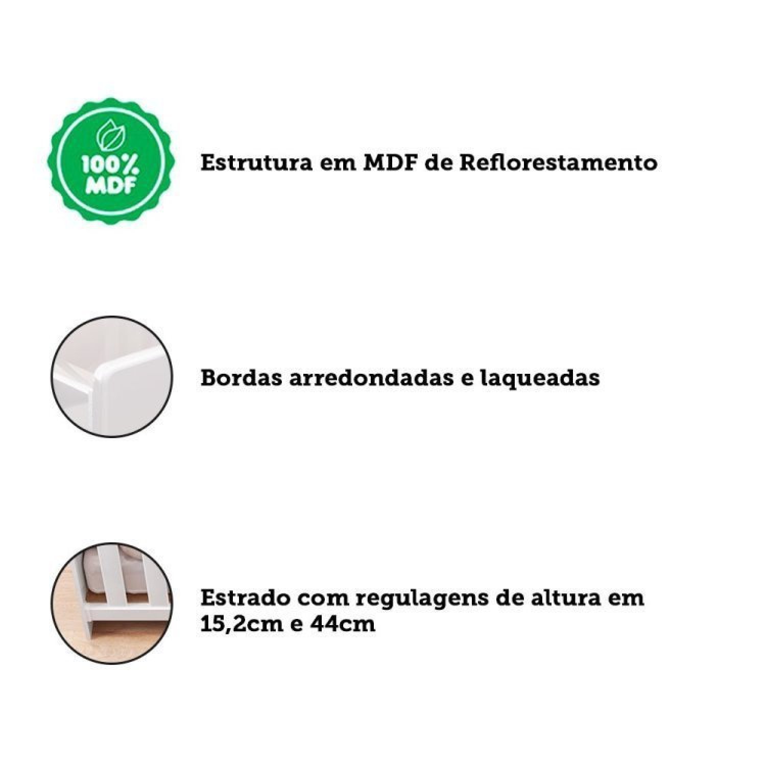 Quarto de Bebê Cômoda com Janelas Losango e Berço Americano Ayla Espresso Móveis - 15