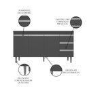 Ver imagem 3 de Balcão Gabinete com Pia Inox 150cm Andréia 3 Portas Cinza - AJL Móveis