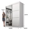 Guarda Roupa Casal 2 Portas 3 Gavetas com Espelho 100% Mdf Grécia - 5