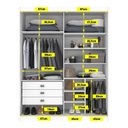 Ver mais imagens de Guarda Roupa Casal 2 Portas 3 Gavetas com Espelho 100% MDF Grécia Branco