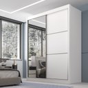 Ver imagem 1 de Guarda Roupa Casal 2 Portas 3 Gavetas com Espelho 100% MDF Grécia Branco