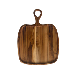 Tábua de Servir Orgânica com Cabo - Madeira de Teca 47x35x2cm - 1