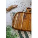 Ver imagem 3 de Tábua de Servir Orgânica com Cabo - Madeira de Teca 47x35x2cm