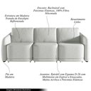 Ver imagem 6 de Sofá Cama Modulado Retrátil e Reclinável Decorativo Varsóvia 246cm Linho Cinza G33 - Gran Belo