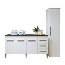 Ver imagem 2 de Lavanderia Modulada Osasco 1 Armário Multiuso e Balcão Branco Kaiki Móveis