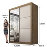 Guarda Roupa Casal 2 Portas 3 Gavetas com Espelho 100% Mdf Grécia - 5