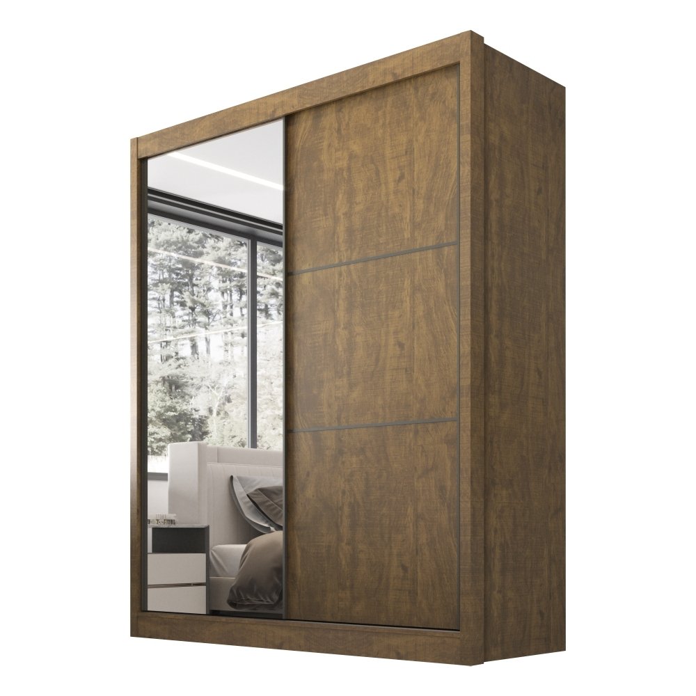 Guarda Roupa Casal 2 Portas 3 Gavetas com Espelho 100% MDF Grécia - 13