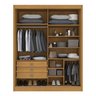 Guarda Roupa Casal 2 Portas 3 Gavetas com Espelho 100% Mdf Grécia - 3