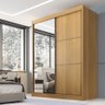 Guarda Roupa Casal 2 Portas 3 Gavetas com Espelho 100% Mdf Grécia - 12