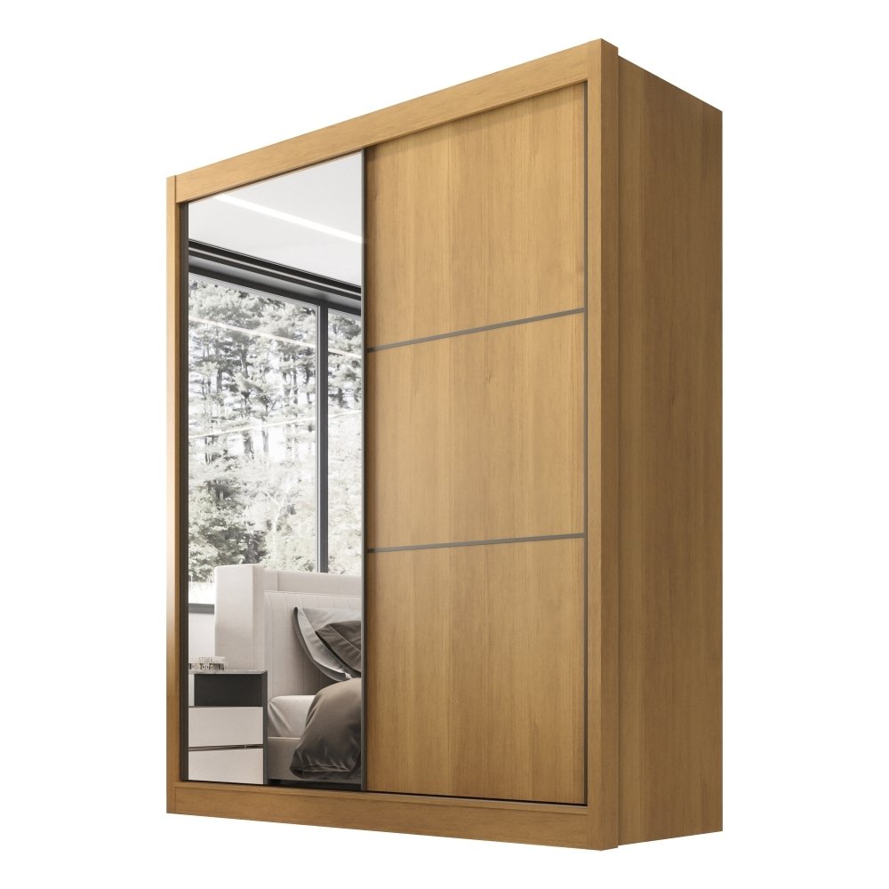 Guarda Roupa Casal 2 Portas 3 Gavetas com Espelho 100% MDF Grécia - 13