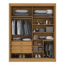 Ver imagem 5 de Guarda Roupa Casal 2 Portas 3 Gavetas com Espelho 100% MDF Grécia Marrom/Cinammo/Off White