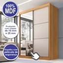 Ver imagem 6 de Guarda Roupa Casal 2 Portas 3 Gavetas com Espelho 100% MDF Grécia Marrom/Cinammo/Off White