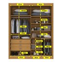 Ver imagem 7 de Guarda Roupa Casal 2 Portas 3 Gavetas com Espelho 100% MDF Grécia Marrom/Cinammo/Off White