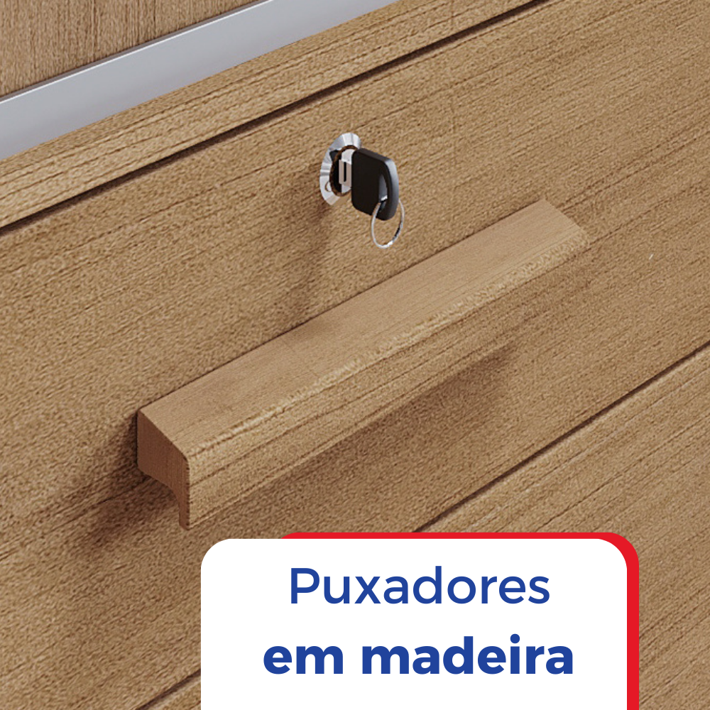 Guarda Roupa Casal 3 Portas com Espelho Central 9 Gavetas Atlanta - 7