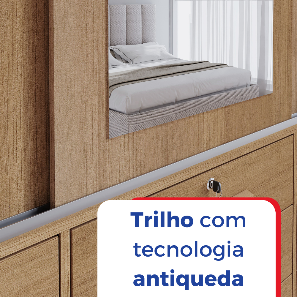 Guarda Roupa Casal 3 Portas com Espelho Central 9 Gavetas Atlanta - 9