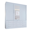 Ver imagem 3 de Guarda Roupa Casal 3 Portas com Espelho Central 9 Gavetas Atlanta