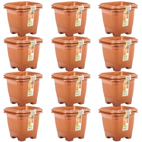 24 Vasos Pequeno Quadrado 800ml Cerâmico Plantas E Flores
