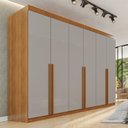 Ver imagem 1 de Guarda-Roupa Casal 6 Portas 8 Gavetas Florianópolis 100% MDF Marrom/Cinamomo/Off White