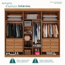 Ver imagem 5 de Guarda-Roupa Casal 6 Portas 8 Gavetas Florianópolis 100% MDF Marrom/Cinamomo/Off White