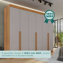 Ver imagem 7 de Guarda-Roupa Casal 6 Portas 8 Gavetas Florianópolis 100% MDF Marrom/Cinamomo/Off White