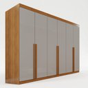 Ver imagem 3 de Guarda-Roupa Casal 6 Portas 8 Gavetas Florianópolis 100% MDF Marrom/Cinamomo/Off White