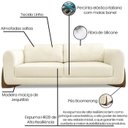 Ver imagem 3 de Sofa Jolie 3 Lugares 220cm Pes Boomerang Linho 214 Perola Ezz