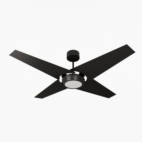 Ventilador de Teto Natuvent Callis Led 4 Pás Madeira Preto 3000k Branco Quente, Luz Amarela 220v