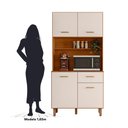 Ver imagem 2 de Kit Cozinha New Izis 4 Portas 1 Gaveta MDF-MDP 90cm Freijó Pallazio