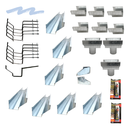 Ver imagem 1 de Kit de Calha Telhado Beiral 13m Calha Galvanizada Saída Redonda - Suporte Prolongado Galvocalhas