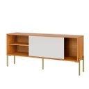 Ver imagem 3 de Rack Mdf 144cm com Porta de Correr Freijó/off White R516