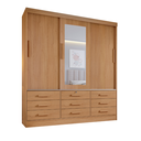 Ver imagem 3 de Guarda Roupa Casal 3 Portas com Espelho Central 9 Gavetas Atlanta