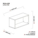 Ver imagem 3 de Nicho Cubo 30cmx60cmx25cm Bege Nogueira Casa Blanca