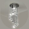 Lustre para Sala Quarto de Cristal Legítimo K9 Espiral Redondo 30 Cm Alt Soquete E27 - Transparente - 1