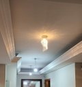 Ver imagem 2 de Lustre para Sala Quarto de Cristal Legítimo K9 Espiral Redondo 30 Cm Alt Soquete E27 - Transparente