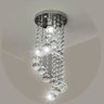 Lustre para Sala Quarto de Cristal Legítimo K9 Espiral Redondo 30 Cm Alt Soquete E27 - Transparente - 1