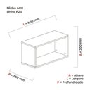 Ver imagem 3 de Nicho Cubo 30cm x 60cm x 25cm Branco
