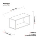 Ver imagem 3 de Nicho Cubo 30cm 60cm x 25cm Branco