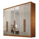 Ver imagem 1 de Guarda Roupa Casal Linea 6 Portas 8 Gavetas com Espelho Cinamomo Fendi - Novo Horizonte
