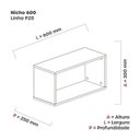Ver imagem 3 de Nicho Cubo 30cm x 60cm x 25cm Marrom