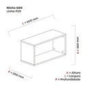 Ver imagem 3 de Nicho Cubo 30cm 60cm x 25cm Marrom Walnut