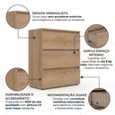 Ver imagem 5 de Cômoda para Quarto 3 Gavetas 90x92cm Condessa Yescasa Marrom/Capuccino