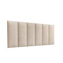 Ver imagem 3 de Cabeceira Casal Estofada Suspensa Moderna - 140 cm - Areia Suede