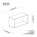 Ver imagem 3 de Nicho Cubo 30cm x 60cm x 25cm Cinza