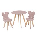 Ver imagem 2 de Kit Mesa 2 Cadeira Borboleta Design Infantil MDF Pinus Fosco:Rosê