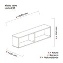 Ver imagem 3 de Prateleira Nicho 30cmx120cmx25cm Branco