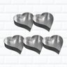 Kit 5 Formas De Bolo Coração Em Alumínio Confeitaria - 1