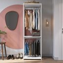Ver imagem 1 de Closet Aberto 60cm MDP com 2 Cabideiros e Prateleira Branco - Prodecor