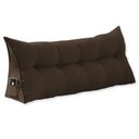 Ver imagem 1 de Almofada de Cabeceira 195 Cm King Suede Apoio Cama Quarto Cor:marrom